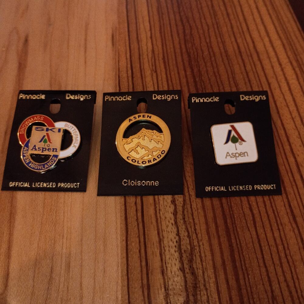 Aspen Colorado Pins Lot of 3 Pinnacle Designs Ski Aspen Cliosone Aspen Highlands